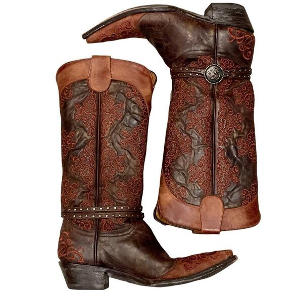 OLD GRINGO “Inese” Chocolate and Cognac Boots - Picture 2 of 7
